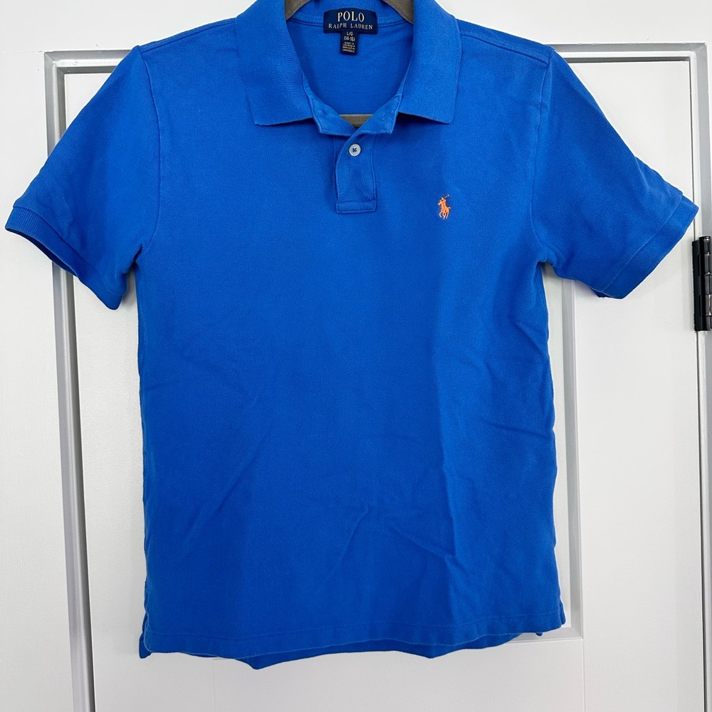 Polo by Ralph Lauren Youth Boy Girl Blue Polo Standard Mesh Shirt